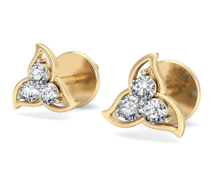 Vogue Crafts & Designs Pvt. Ltd. manufactures Gold and Diamond Stud Earrings at wholesale price.
